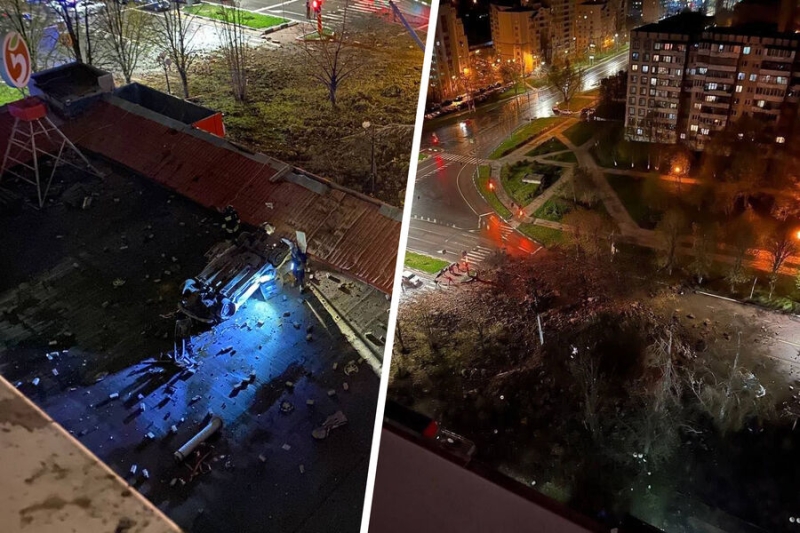 Огромная воронка, машина на крыше магазина: подробности взрыва в Белгороде